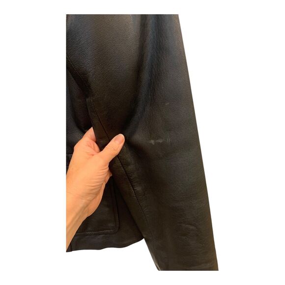 Bagatelle VTG Button Down Boxy Leather Jacket Coat Black Sz M - Picture 5 of 7